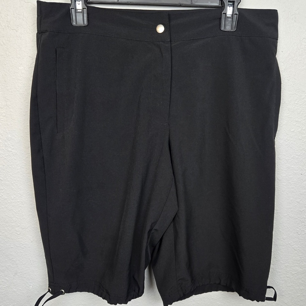 Zenergy by Chicos Black Shorts Drawstring Cuffs Athletic Casual Size 1